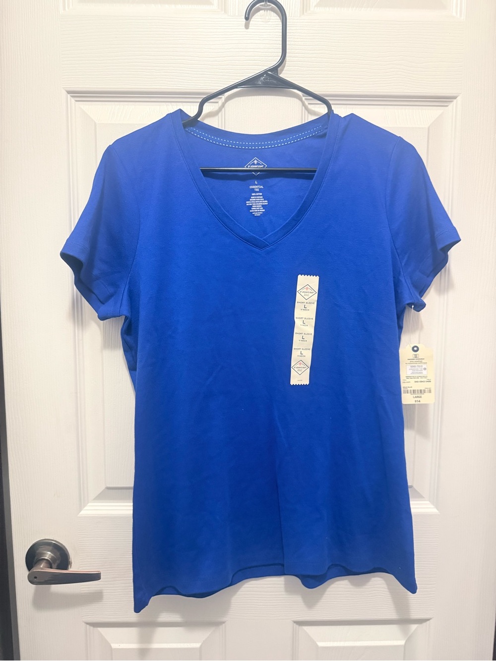 St. John's Bay V-Neck Short Sleeve Tee - Blue